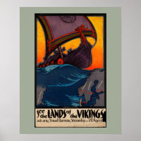 Publicité Vintage voyage scandinave avec Viking Sh