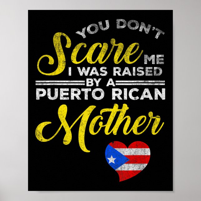 Poster Puerto Rican Funny Quote Puerto Rico Pride Distres (Devant)