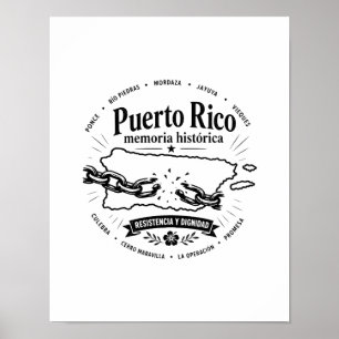 Poster Puerto Rico Mémoire Historique Résistance