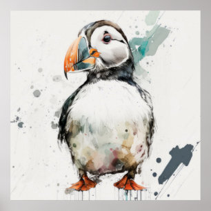 Poster Puffin Bird Portrait Animal Peinture Faune Gratuit
