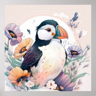 Poster Puffin Bird Portrait Animal Peinture Faune Gratuit