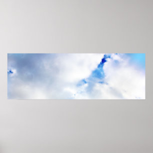 Poster Puffy White Clouds and Blue Sky