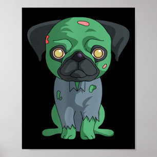 Poster Pug zombie