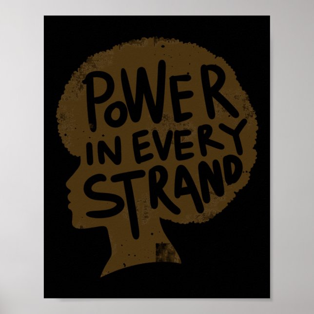 Poster Puissance dans chaque strand Afro Pride Sticker (Devant)