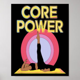 Poster Puissance de base Abs Force Yoga Pilates Stabilité