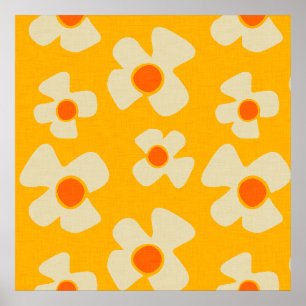 Poster Puissance des fleurs - Jaune marais