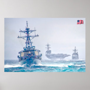 Poster PUISSANCE MARITIME - Navires de la marine américai