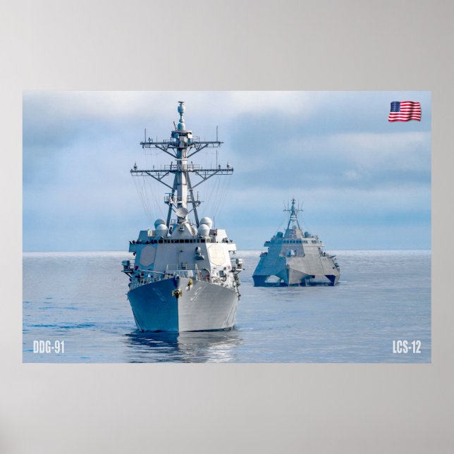 Poster PUISSANCE MARITIME - Navires de la marine américai (Devant)