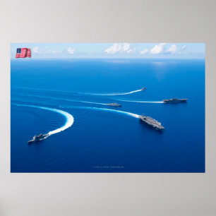 Poster PUISSANCE MARITIME - Navires de la marine américai