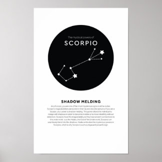 Poster Puissance mystique de Scorpio Astrologie Star Zodi