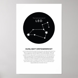 Poster Puissance mystique Leo Astrologie Star Sign Zodiac