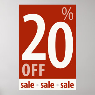 Poster Puissant 20% DE RÉDUCTION SUR VENTE Signal - affic