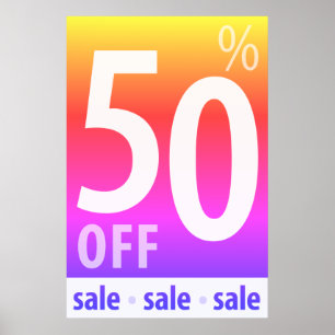 Poster Puissant 50% DE BON VOYAGE - vente au détail