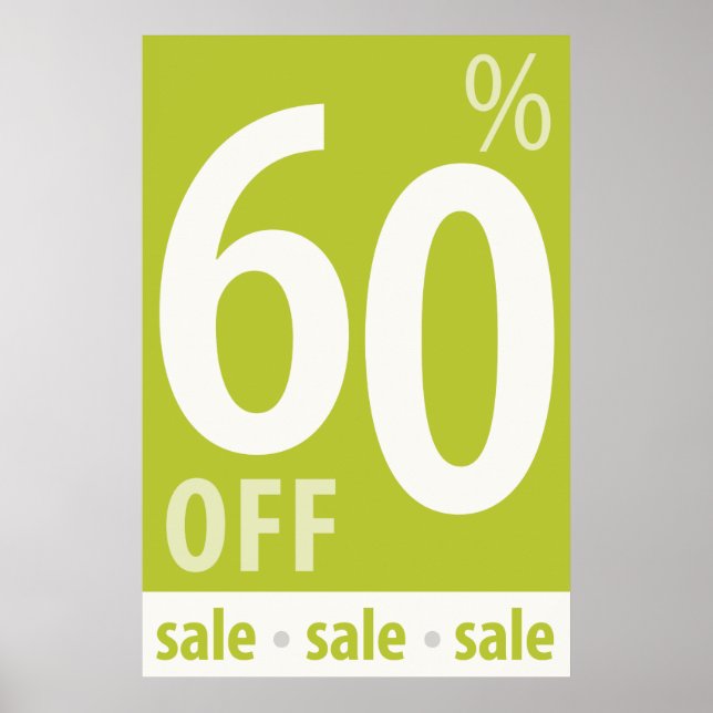 Poster Puissant 60% DE RÉDUCTION SUR VENTE Signal - affic (Devant)
