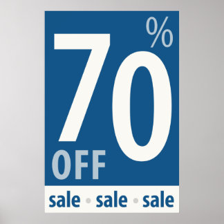 Poster Puissant 70% DE RÉDUCTION SUR VENTE Signal - affic