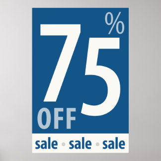 Poster Puissant 75% DE RÉDUCTION SUR VENTE Signal - affic
