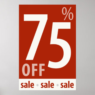 Poster Puissant 75% DE RÉDUCTION SUR VENTE Signal - affic