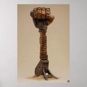 Poster puissant Jackhammer Poster de rendu 3D Post