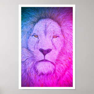 Poster Puissant Lion Purple