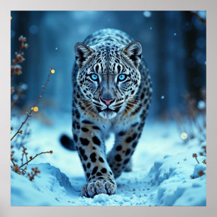 Poster Puissant prédateur enneigé sauvage beauté froide