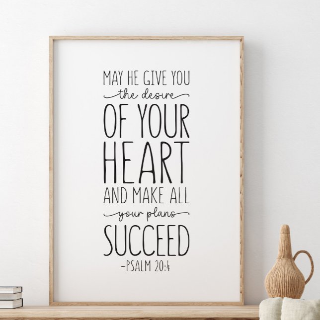 Poster Puisse-t-il vous donner le désir, Psaume 20:4 (Créateur téléchargé)