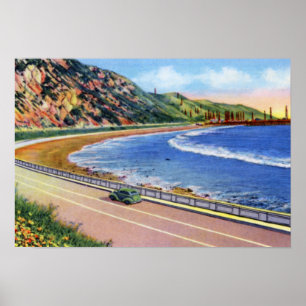 Poster Puits de pétrole de Ventura la Californie outre d