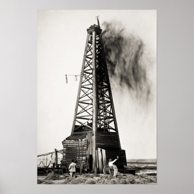 Poster Puits de pétrole vintage (Devant)