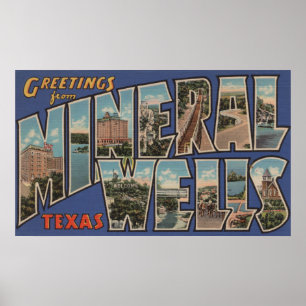 Poster Puits minéraux, le Texas - grandes scènes de