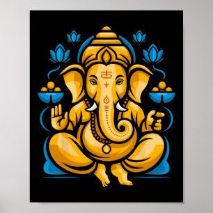 Poster Puja hindou Ganesha Dieu éléphant Inde Méditation