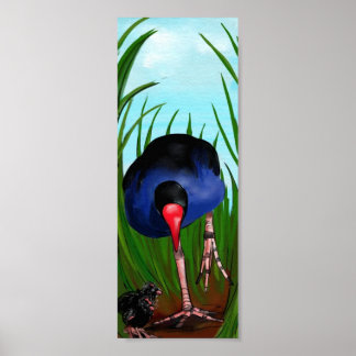 Poster Pukeko et Chicks