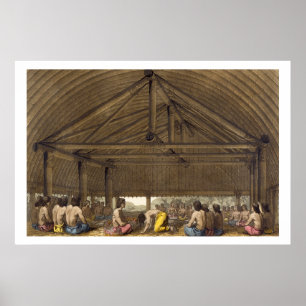 Poster Pulaho, Roi des Îles Amicales en train de boire de
