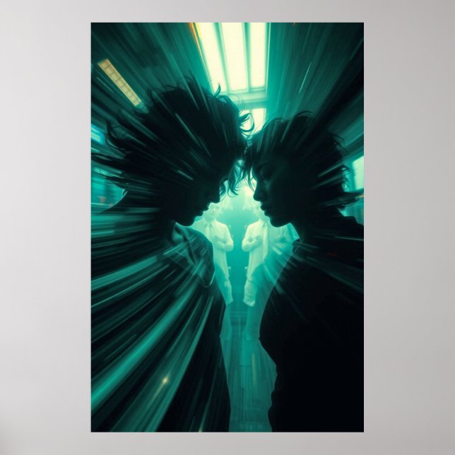 Poster Pulse parallèle - Neon Sci-Fi Art Print (Devant)