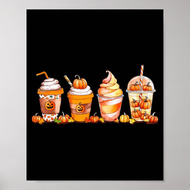 Poster Pumpkin Sce Latte, Fall Coffee, Pumpkin Sce Thanks (Devant)