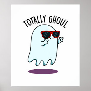 Poster Pun de fantôme d'Halloween totalement génial et dr