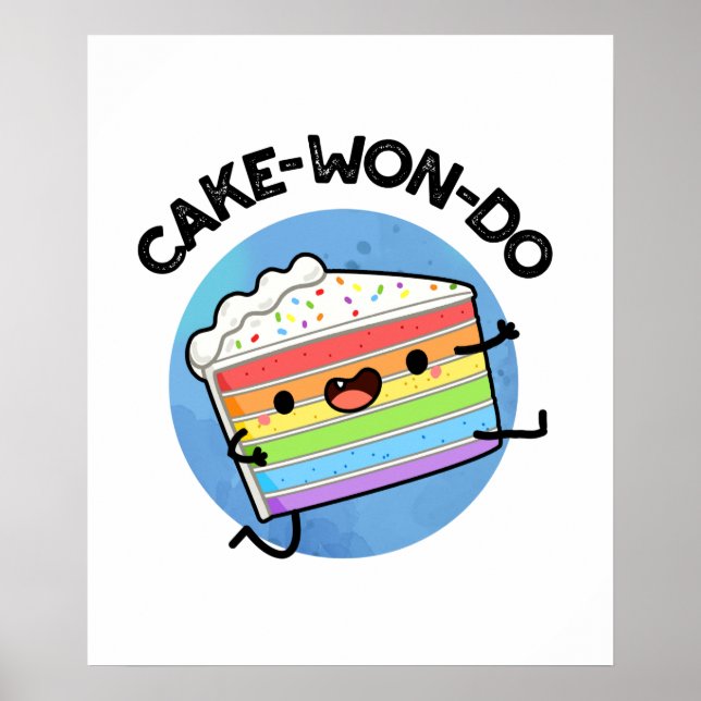 Poster Pun de gâteau à faire amusant Taekwondo (Devant)