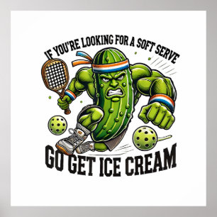 Poster Pun drôle pour amateur de Pickleball avec un pickl