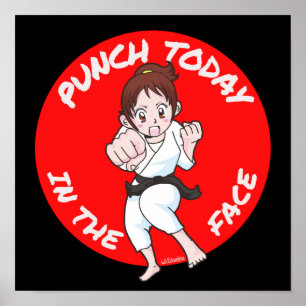 Poster PUNCH AUJOURD'HUI DANS LE VISAGE inspiré idée cade