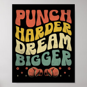 Poster Punch plus Harder Dream plus grand Boxer Sports Fo