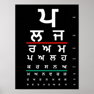 Poster Punjabi de diagramme d'oeil