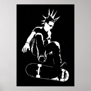 Poster punk skateboard