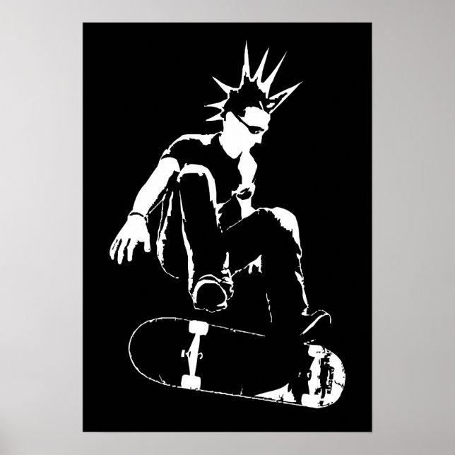 Poster punk skateboard (Devant)