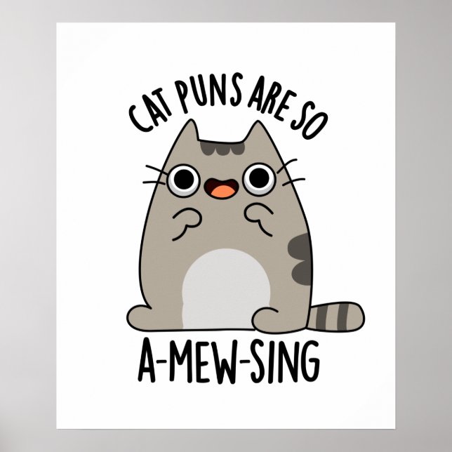 Poster Puns de chat ARe So A-mew chanter drôle animal jeu (Devant)