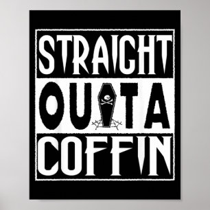 Poster Puns drôles de vampire d'Halloween de cercueil