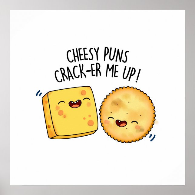 Poster Puns Fromage Crack Me Up Funny Pun Fromage (Devant)