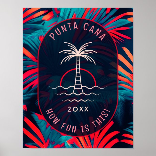 Poster Punta Cana Beach party Coucher de soleil feuille d (Devant)