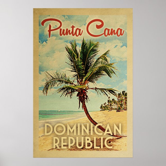Poster Punta Cana Poster Poster Vintage Palm Tree  (Devant)