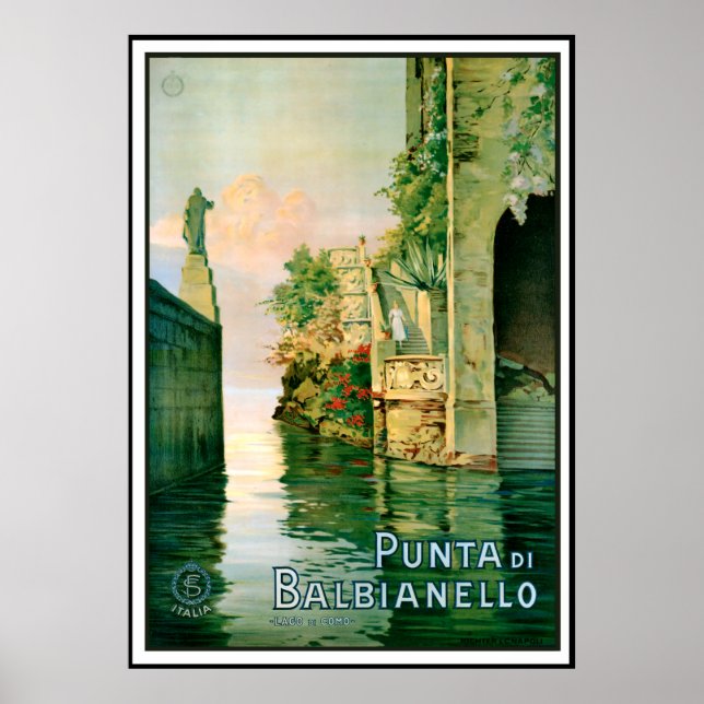 Poster Punta Di Balbianello et le lac de Côme (Devant)