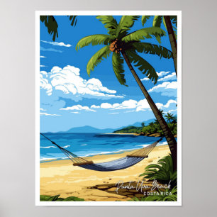 Poster Punta Uva Beach Costa Rica Illustration de voyage