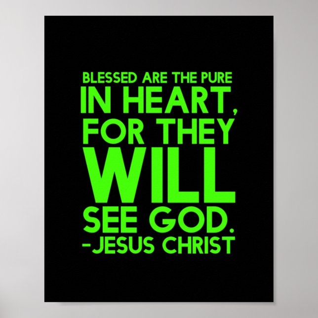 Poster Pure dans le coeur verra Dieu Bible citation Chris (Devant)