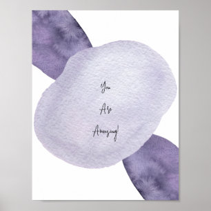 Poster Purple Abstract Shapes You Are Amazing Quote